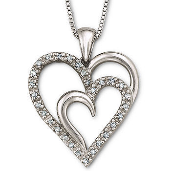 Details about   1.10 CT White Round Diamond Open Heart Pendant In Solid 925 Sterling Silver 
