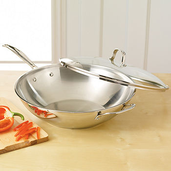 Forever Stainless Non-Stick Stir Fry Pan with Helper Handle