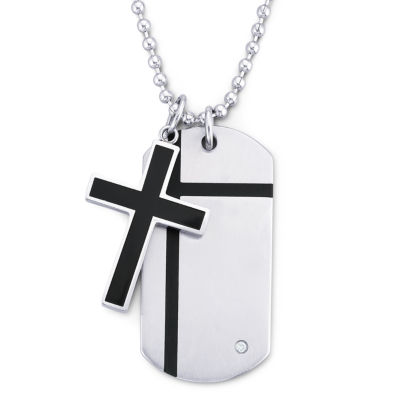 Mens Cross Dog Tag Pendant Necklace - JCPenney