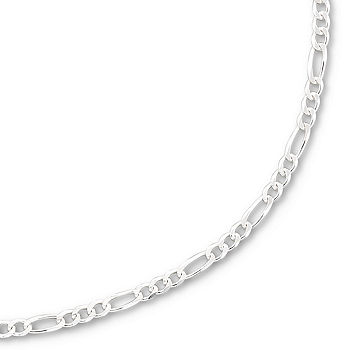 Men's Sterling Silver Figaro Chain Necklace
