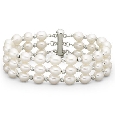 Freshwater Pearl 3 Row Bracelet - JCPenney