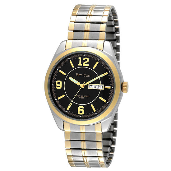 Armitron All Sport Mens Two Tone Stainless Steel Expansion Watch 20/4591bktt