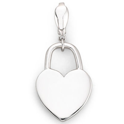 Silver Heart Lock Charm