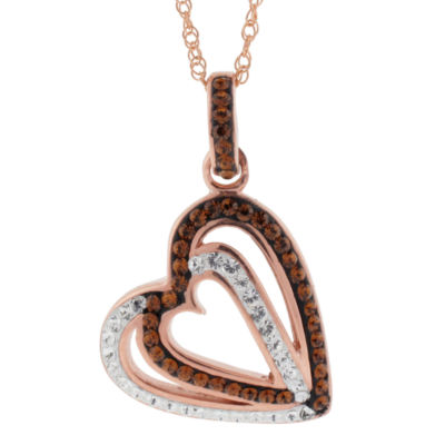Rose 'N Chocolate Heart Crystal Pendant Necklace JCPenney