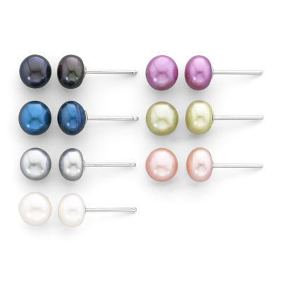 Cultured Freshwater Pearl 7pr. Stud Earring Set JCPenney