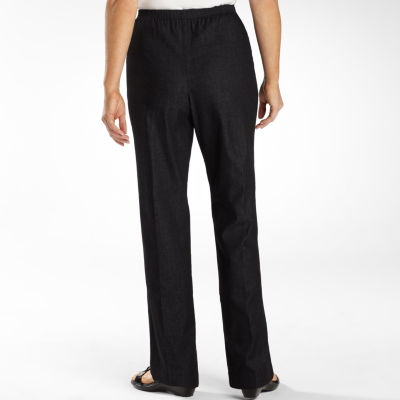 Alfred Dunner Classics Womens Mid Rise Straight Pull-On Pants