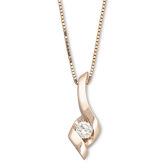 Sirena® 1/10 CT. Diamond 14K Rose Gold Pendant Necklace