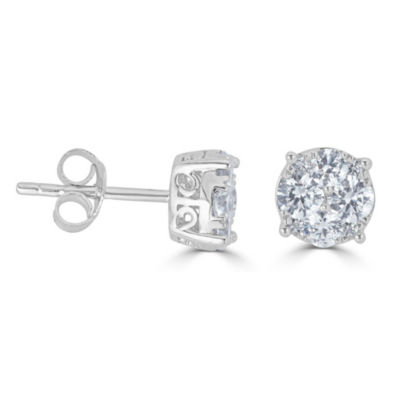1/2 CT. T.W. Natural White Diamond 14K White Gold 5.5mm Stud Earrings