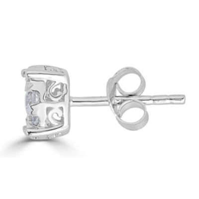 1/2 CT. T.W. Natural White Diamond 14K White Gold 5.5mm Stud Earrings
