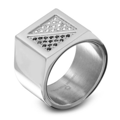 Mens 1/4 CT. T.W. Black Stainless Steel Fashion Ring