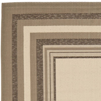 Safavieh Courtyard Collection Saxon Bordered Indoor/Outdoor Area Rug