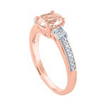 Modern Bride Gemstone Womens Genuine Pink Morganite &  1/5 CT. T.W. Diamond 10K Rose Gold Bridal Set