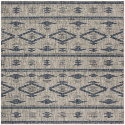 Safavieh Courtyard Collection Easton Geometric Indoor/Outdoor Square Area Rug
