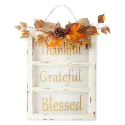 JCPenney Home Window Pane With Floral Wall Decor