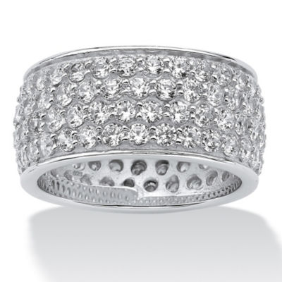 Womens 9M 3 1/4 CT. T.W. Cubic Zirconia Platinum Over Silver Band