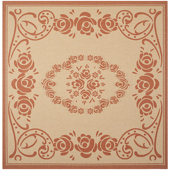 Safavieh Courtyard Collection Kalya Floral Indoor/Outdoor Square Area Rug