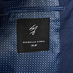 Shaquille O’Neal XLG Blue Solid Big and Tall Fit Stretch Suit Jacket