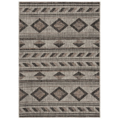 Safavieh Courtyard Collection Luana Geometric Indoor/Outdoor Area Rug