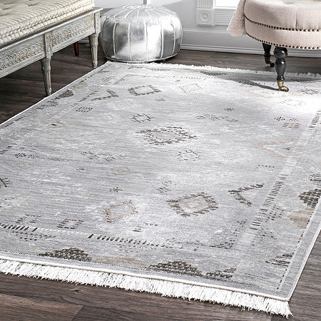 NuLoom Vintage Tribal Maida Fringe Area Rug, One Size, Silver