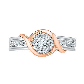 Promise My Love Womens 1/10 CT. T.W. Mined White Diamond 10K Rose Gold  Heart Promise Ring - JCPenney
