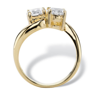 DiamonArt® Womens CT. T.W. White Cubic Zirconia 14K Gold Over Silver Cocktail Ring