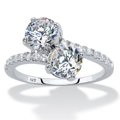 DiamonArt® Womens 2 3/4 CT. T.W. White Cubic Zirconia Sterling Silver Cocktail Ring