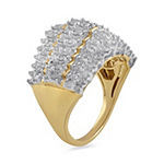 Womens 2 CT. T.W. Genuine White Diamond 10K Gold Cocktail Ring