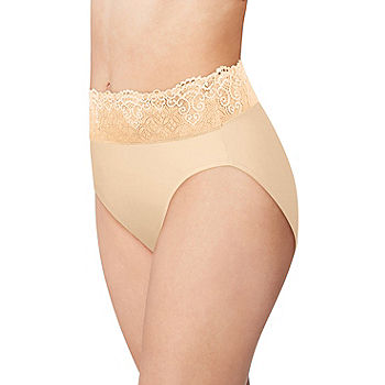 3 Jockey Classic Fit French Cut Panties Scalloped Waistband White Size 8  for sale online