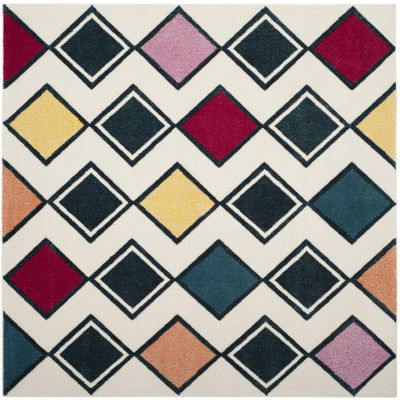 Safavieh Hollywood Collection Stripes Geometric Square Area Rug