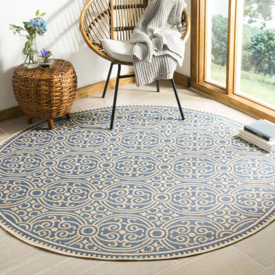 Safavieh Linden Collection Barnes Geometric Round Area Rug