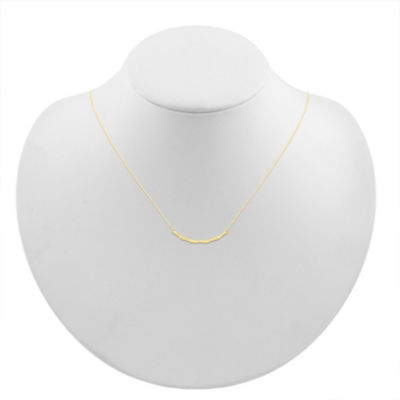 Womens 10K Gold Curved Pendant Necklace