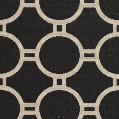 Safavieh Courtyard Collection Shag Geometric Indoor/Outdoor Runner Rug