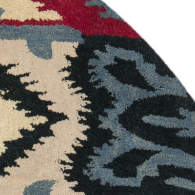 Safavieh Ikat Collection Eirann Geometric Round Area Rug