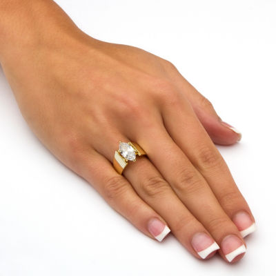 Womens 2 1/2 CT. Cubic Zirconia 14K Gold Over Brass Engagement Ring