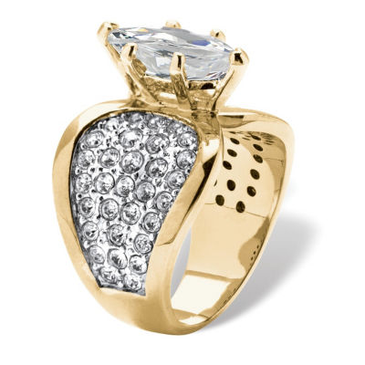 Womens 2 1/2 CT. T.W. Cubic Zirconia 14K Gold Over Brass Cocktail Ring