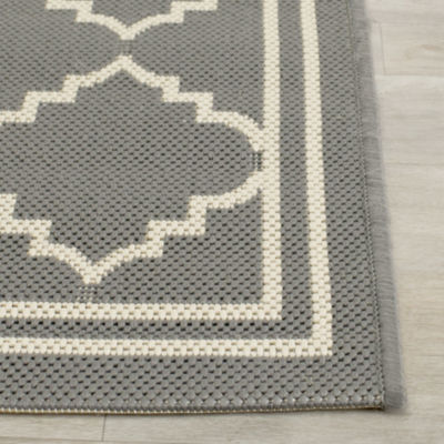 Safavieh Courtyard Collection Skin Geometric Indoor/Outdoor Runner Rug