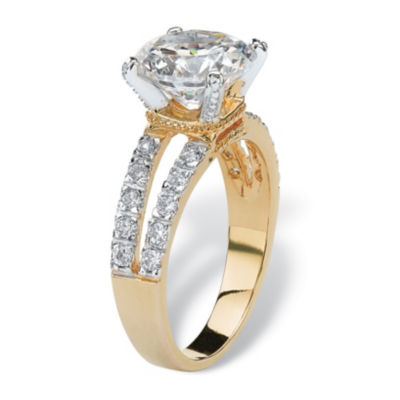 Womens CT. T.W. White Cubic Zirconia 14K Gold Over Brass Engagement Ring