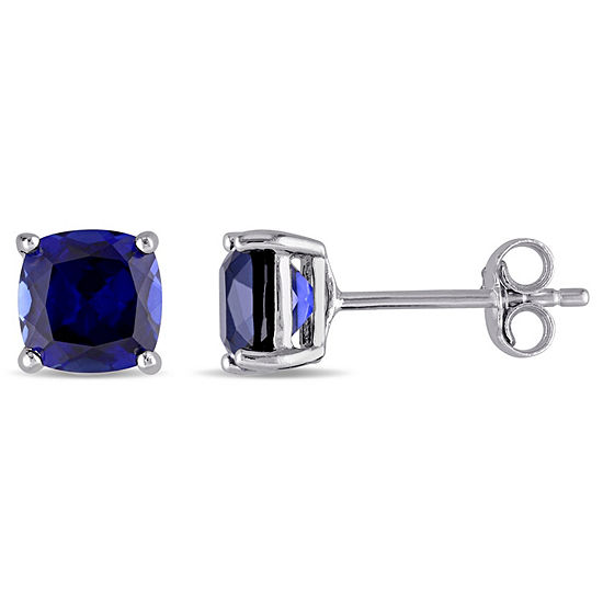 Lab Created Blue Sapphire Sterling Silver 6.1mm Stud Earrings - JCPenney