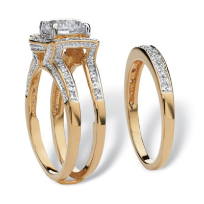 Womens 2 1/3 CT. T.W. Cubic Zirconia 18K Gold Over Brass Bridal Set