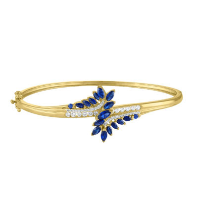 Blue Memory Wire Bracelet, Chunky Crystal Jewelry, Cobalt Bangles — CindyLouWho2