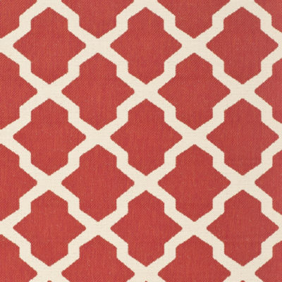 Safavieh Courtyard Collection Bailey Geometric Indoor/Outdoor Round Area Rug