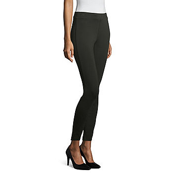 jcpenney Ana Faux Leather Front Ponte Knit Leggings, $44, jcpenney