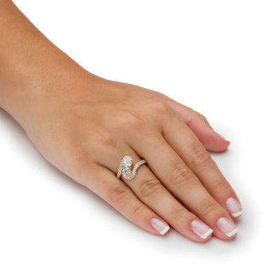 DiamonArt® Womens / CT. T.W. White Cubic Zirconia 14K Gold Over Silver Cocktail Ring