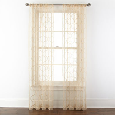 Liz Claiborne Sheer Rod Pocket Single Curtain Panel