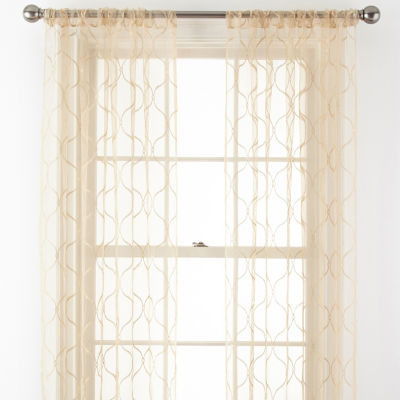 Liz Claiborne Sheer Rod Pocket Single Curtain Panel