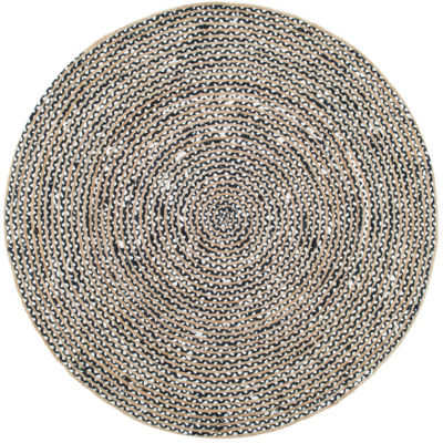 nuLoom Glinda Natural Fiber Round Area Rug, Color Black JCPenney