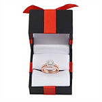 Womens 1 CT. T.W. Genuine White Diamond 10K Rose Gold Cushion Side Stone Halo Bridal Set