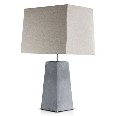 23” Concrete Table Lamp, One Size, Gray