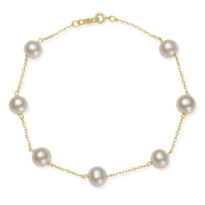 Womens 10K Gold 7.5 Inch Cable Chain Bracelet