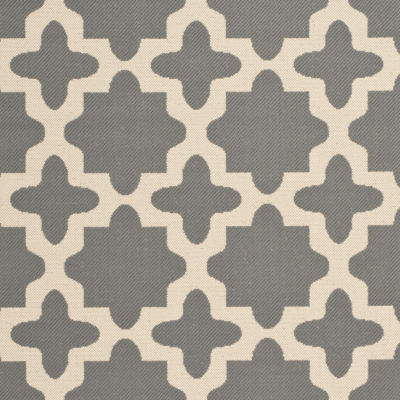 Safavieh Courtyard Collection Bokhara Geometric Indoor/Outdoor Round Area Rug